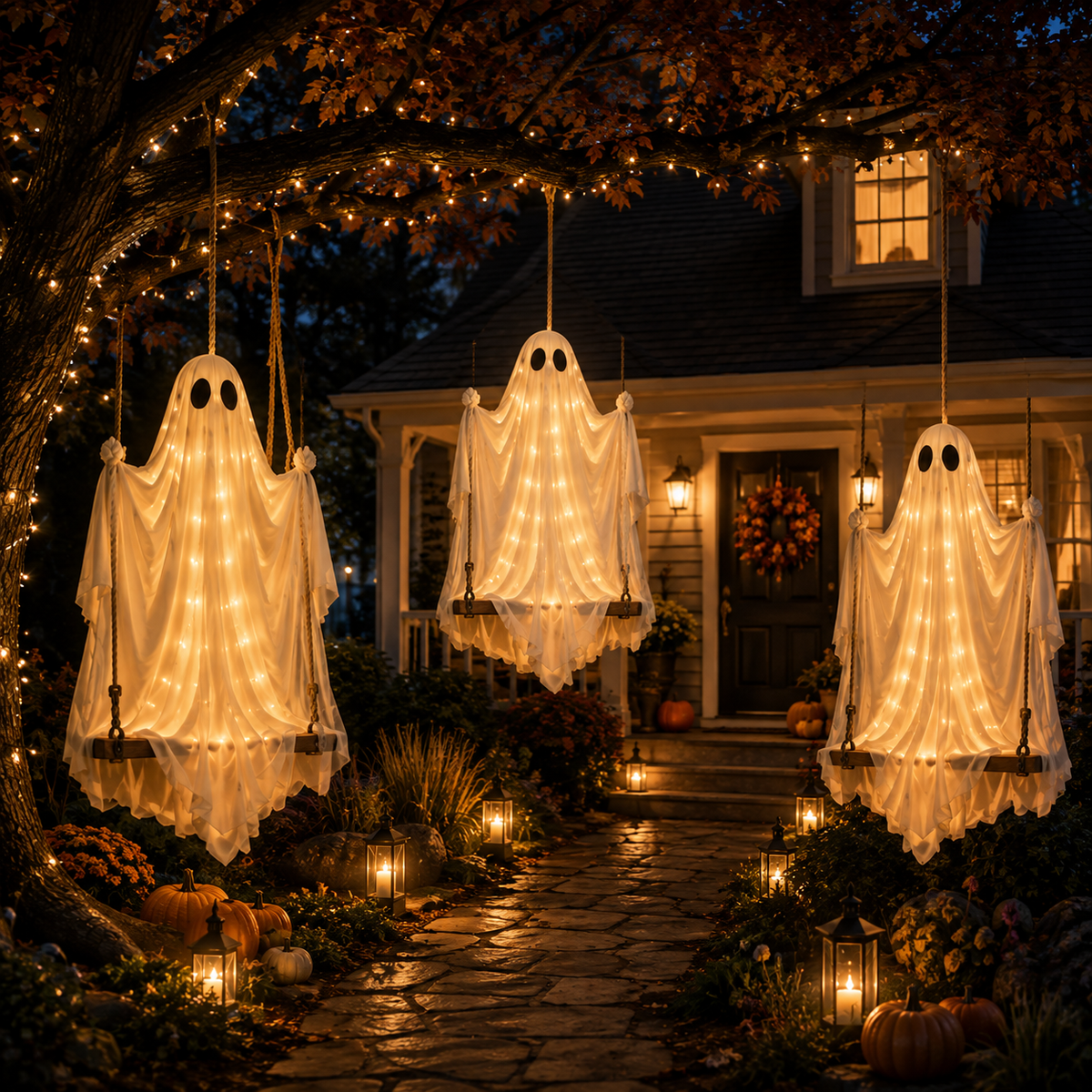 🎃Halloween Early Bird Special Sale 49% OFF👻 Light-Up Hanging Swing Ghost