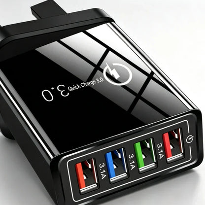 ⚡️Secret to Faster Phone Performance⚡️Four-Port Travel Charger for Extended Phone Battery Life