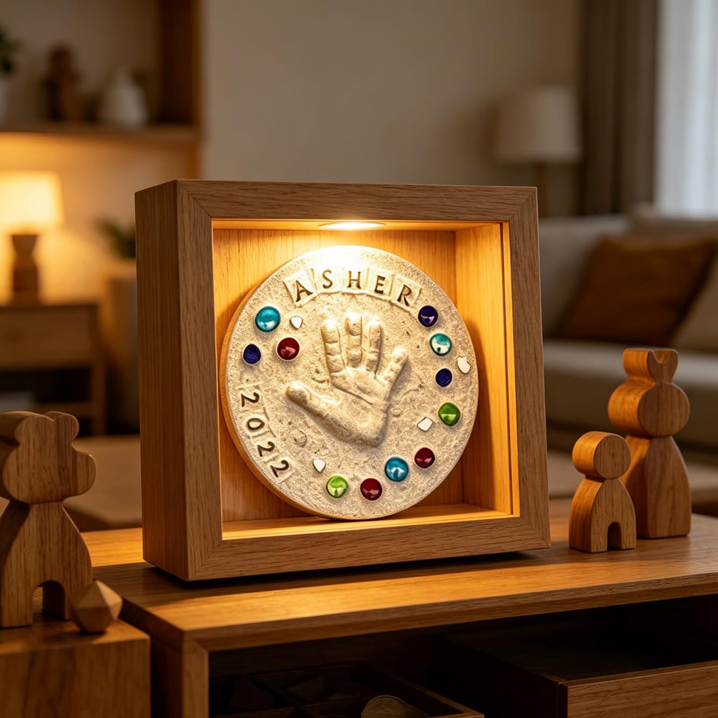 Family Memory Handprint Stone