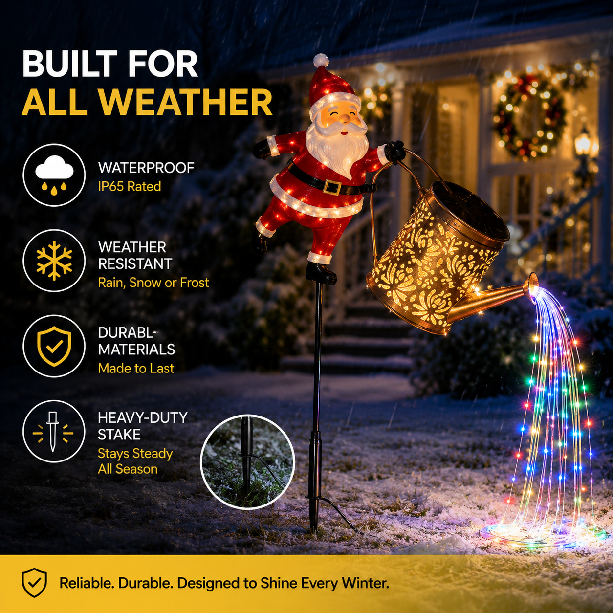 🎄 Christmas Flash Sale 🎅 49% OFF ✨Solar-Powered Santa Claus Garden Stake Kettle Light