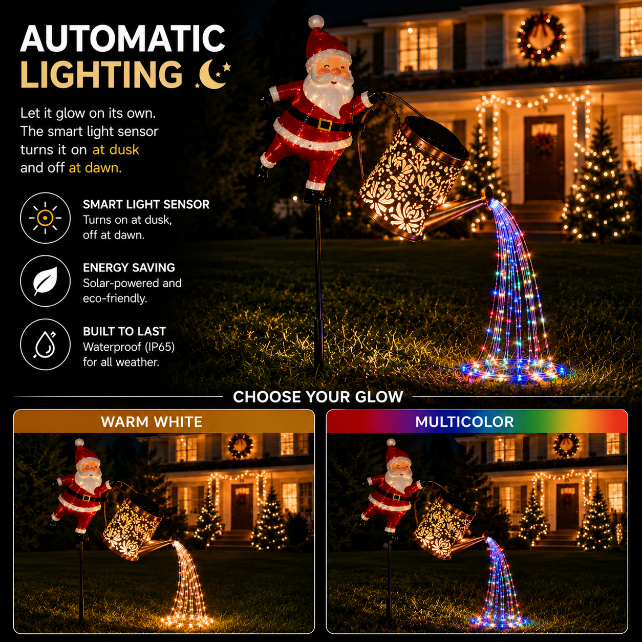 🎄 Christmas Flash Sale 🎅 49% OFF ✨Solar-Powered Santa Claus Garden Stake Kettle Light