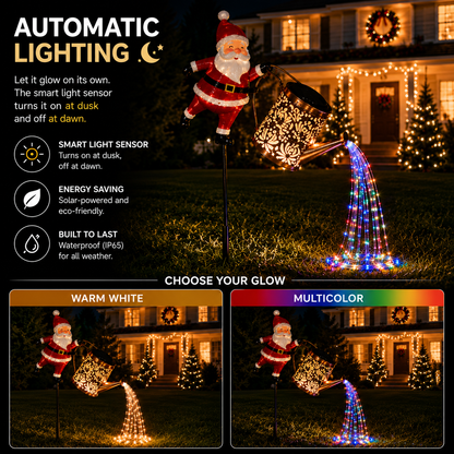 🎄 Christmas Flash Sale 🎅 49% OFF ✨Solar-Powered Santa Claus Garden Stake Kettle Light