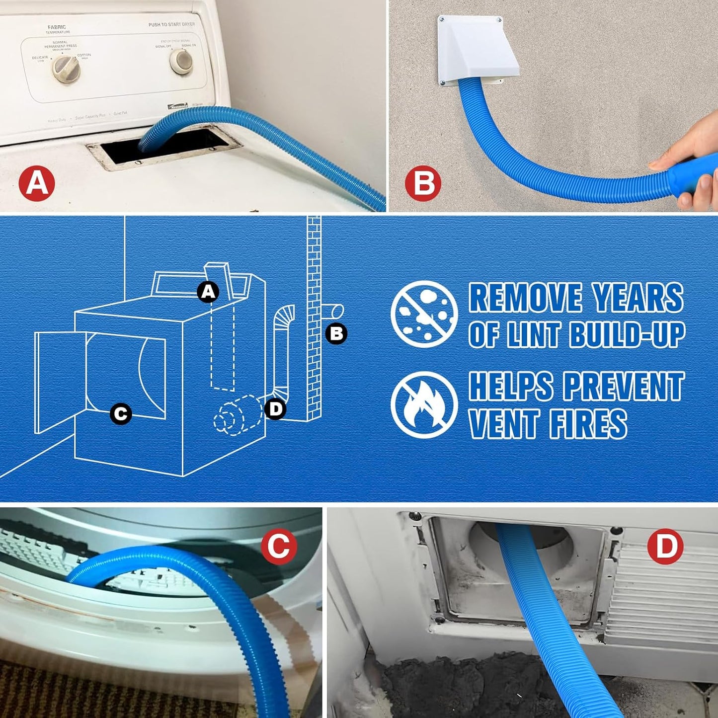 🌪️Dryer Vent Cleaner Kit Vacuum Hose
