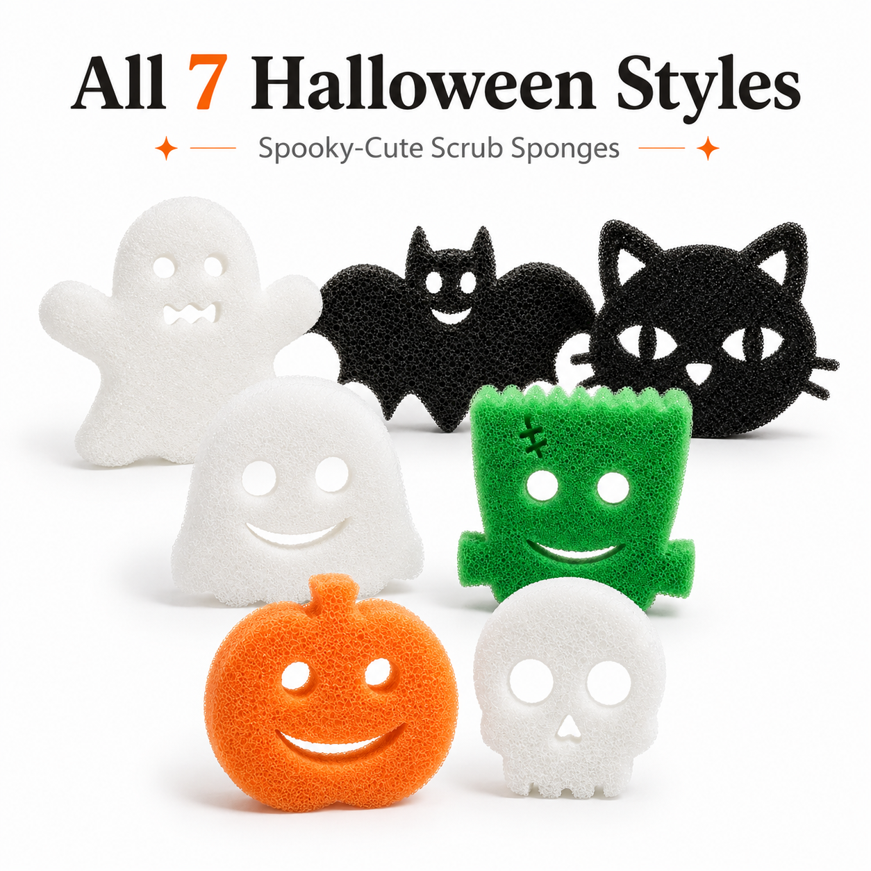 Seven-In-One！Halloween atmosphere cleaning sponge Now current discount is 30%