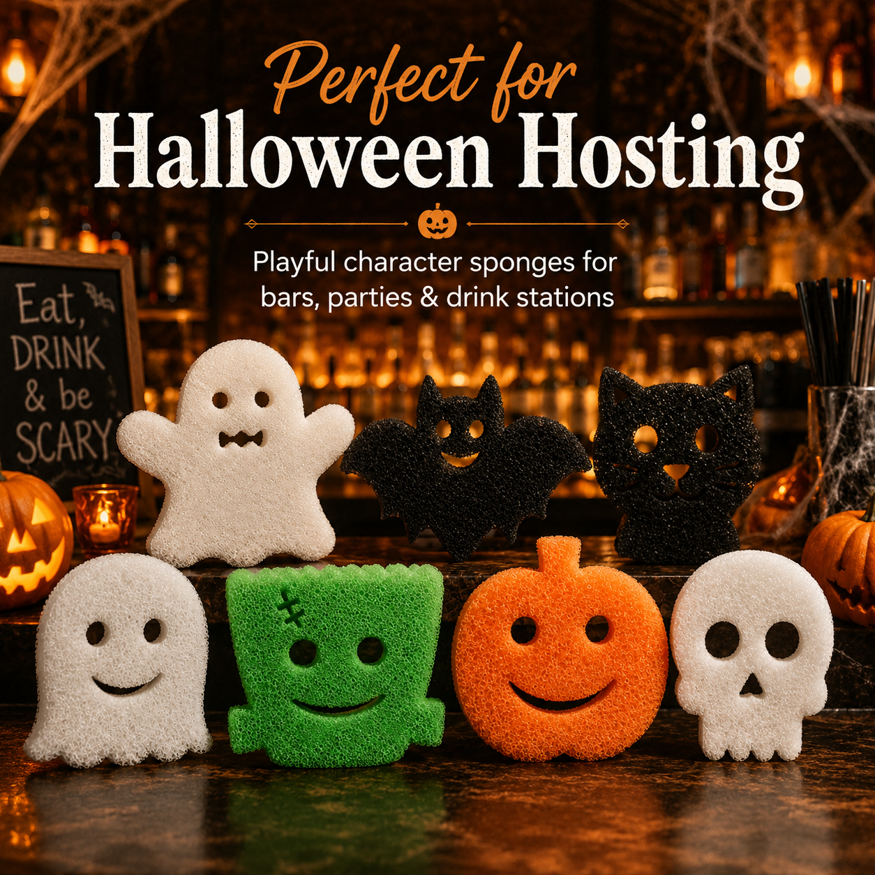Seven-In-One！Halloween atmosphere cleaning sponge Now current discount is 30%