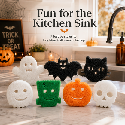 Seven-In-One！Halloween atmosphere cleaning sponge Now current discount is 30%