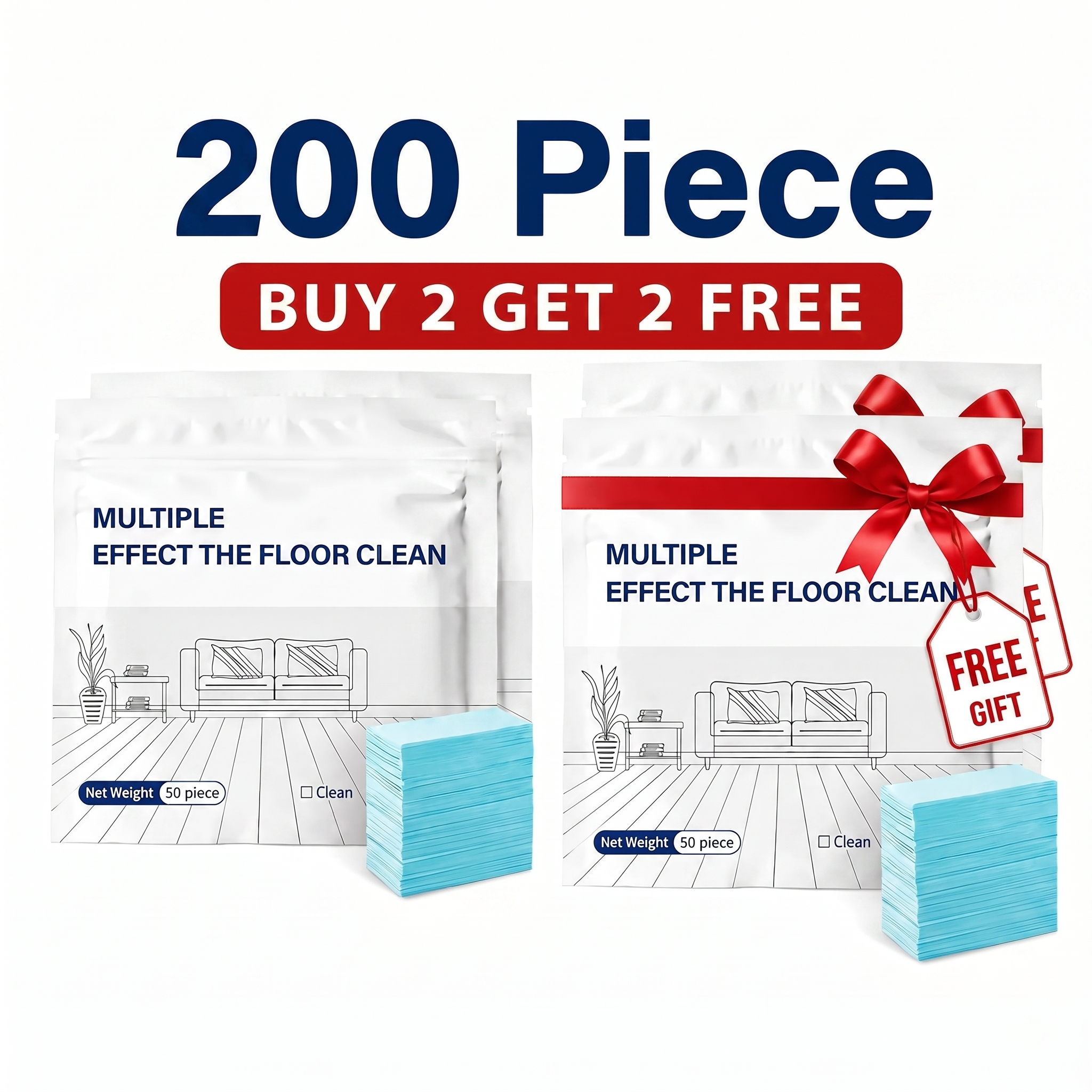 BUY 2 GET 2 FREE-4 Pack (200 Piece)🎁-Each $7
