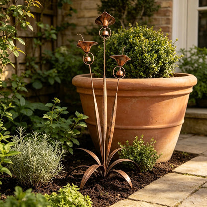 🏡 Three Calla Lilies Garden Stake with Bells