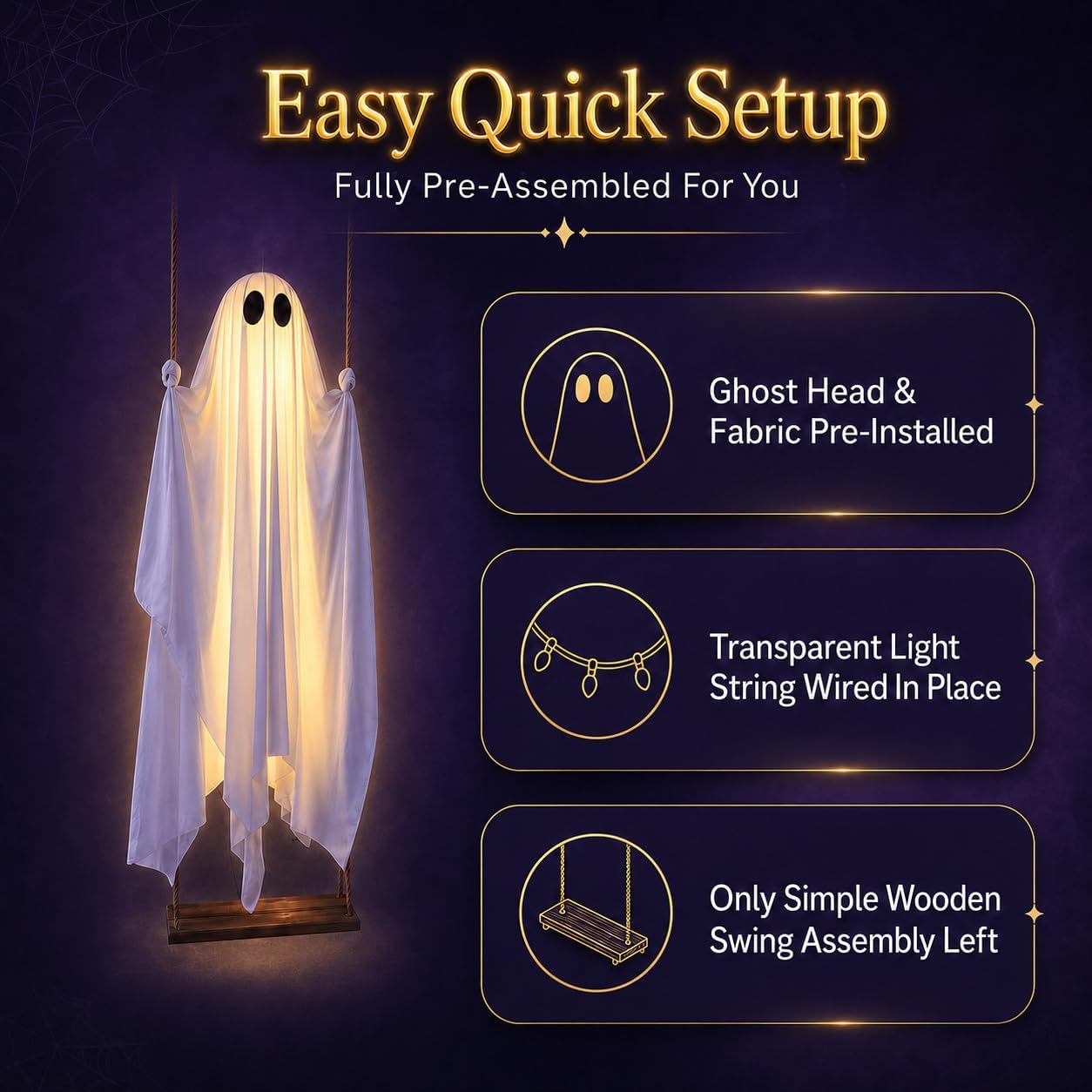 🎃Halloween Early Bird Special Sale 49% OFF👻 Light-Up Hanging Swing Ghost
