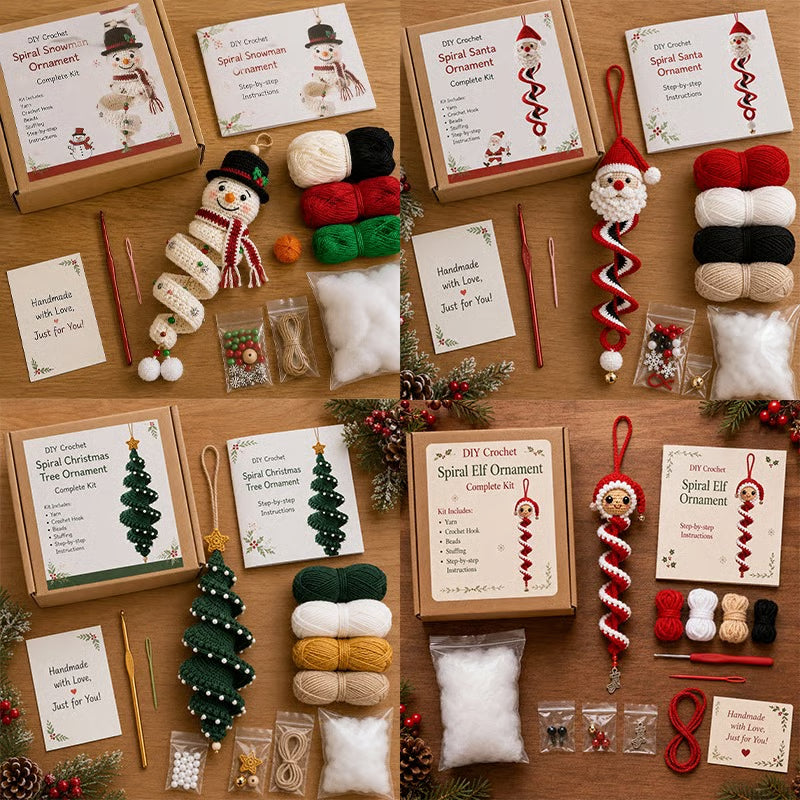 🔥Last Day 50% OFF - 🎅Crochet Snowman Spiral Oranment DIY Kit