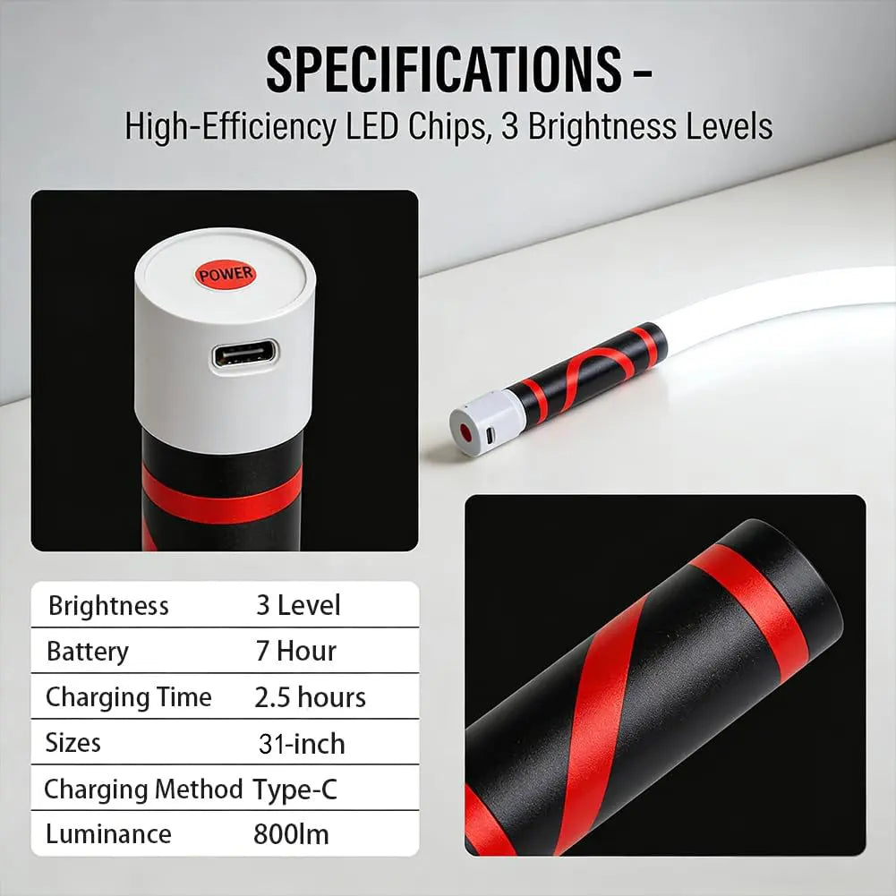LED Flashlight Stick-🔋Bendable LED Flashlight Stick - 31" Flexible Design, 7-Hour Long Battery Life